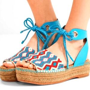 Sam Edelman Neera lace-up Platform heel
Espadrille beaded Sandals sz 11